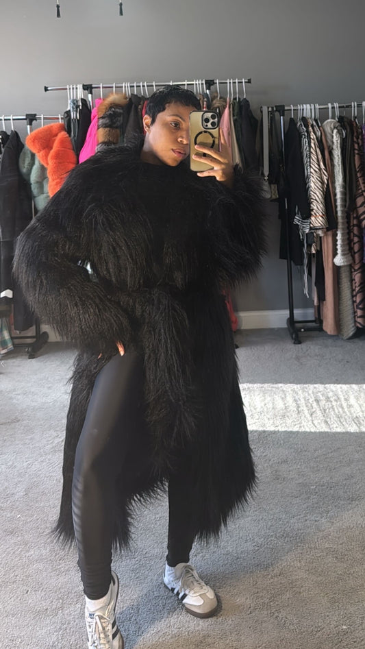 Long Black Faux Fur